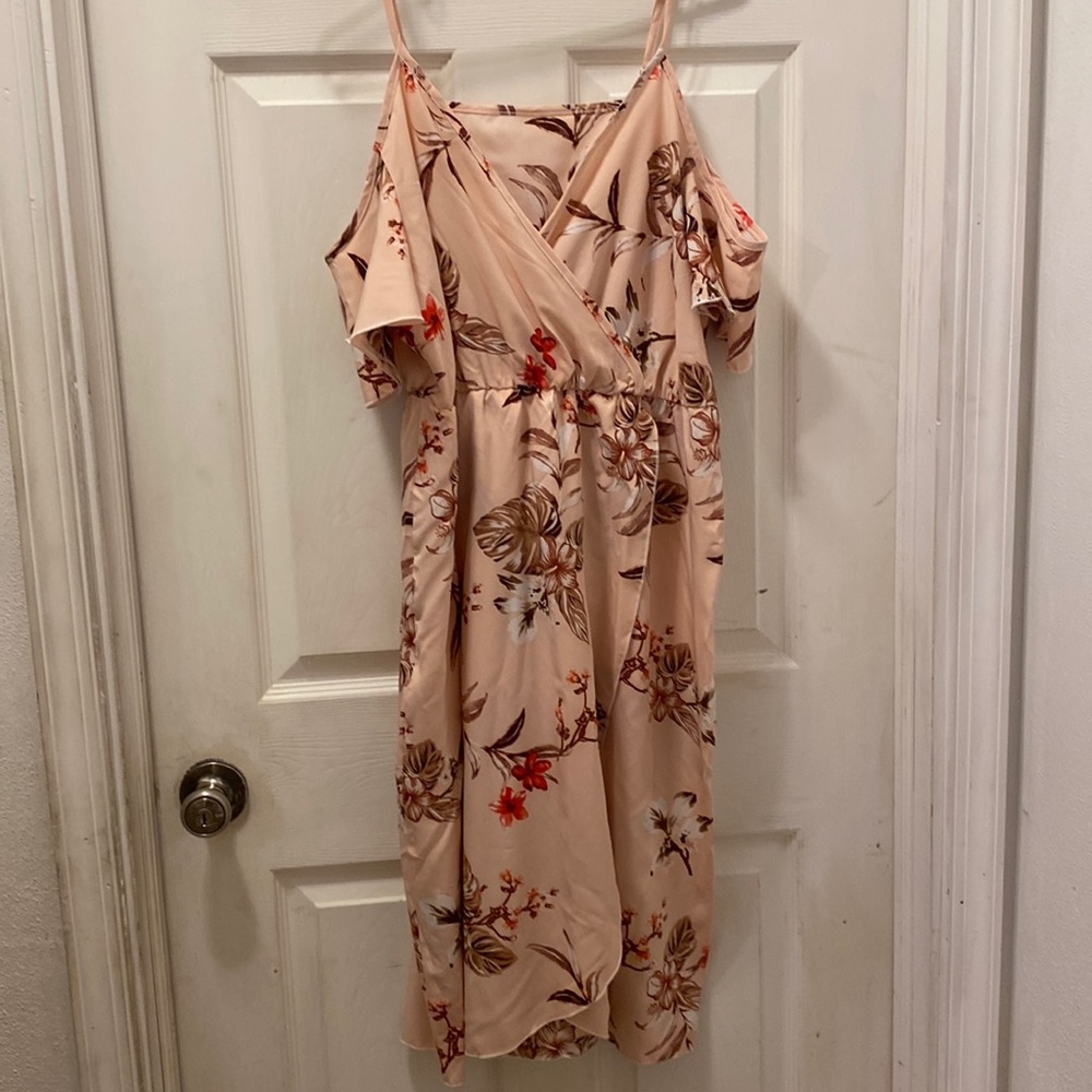 Shein 1XL pink with flowers dress